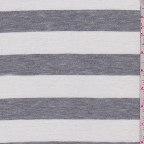 3 YD PC-White/Heather Grey Stripe T-Shirt Knit Fabric