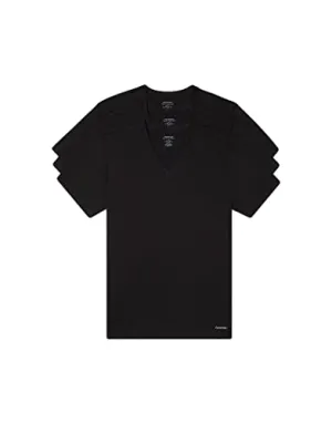 Calvin Klein Men's Cotton Classics 3-Pack Undershirts, 3 BLACK - CREWNECK, S