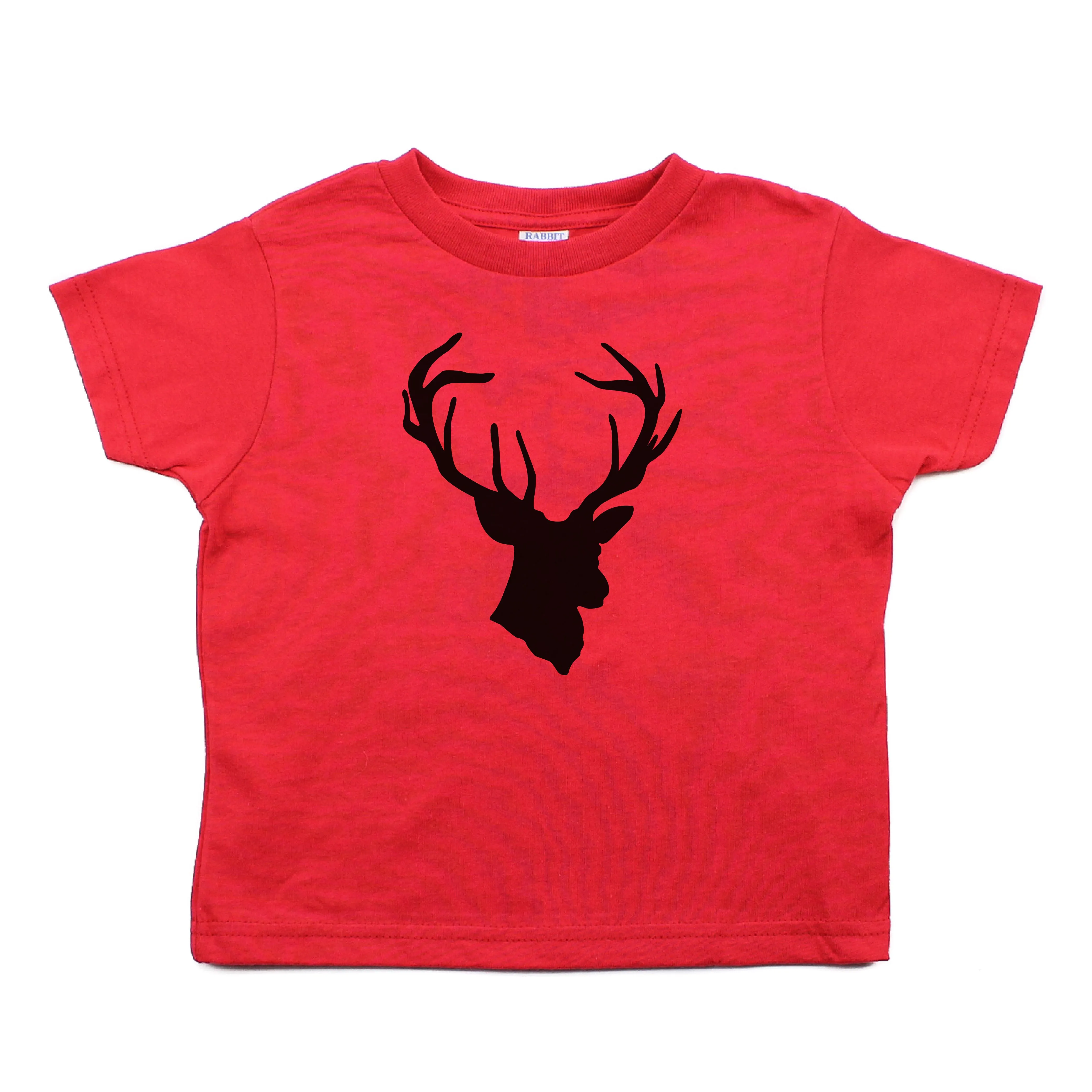 Crazy Baby ClothingDeer Head Hunting Buck Toddler Short Sleeve Cotton T-Shirt