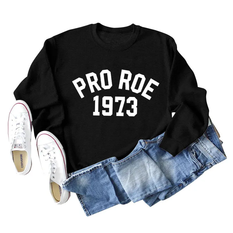 Cross Border PRO ROE 1973 Fashion Women's Large Long Sleeve Round Neck Sweater Women