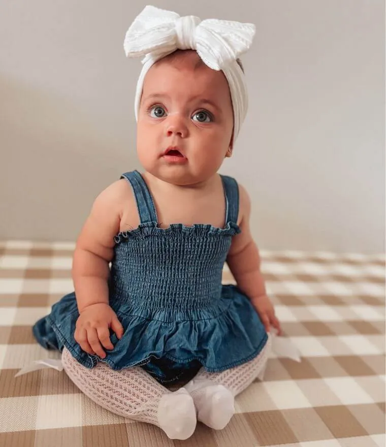 Denim Peplum Baby Romper