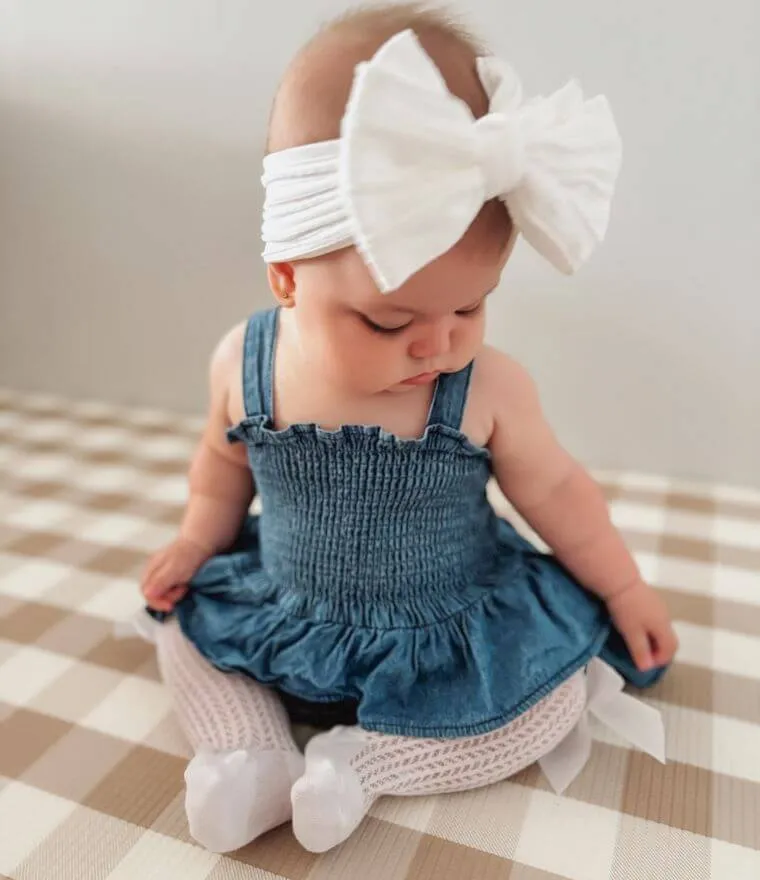 Denim Peplum Baby Romper