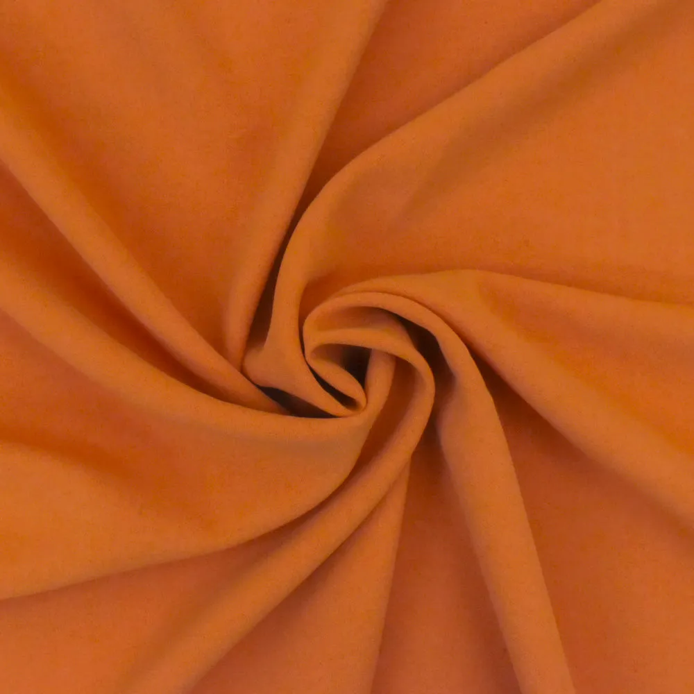 Dusty Orange Solid Stretch Polyester Woven Shirting Fabric