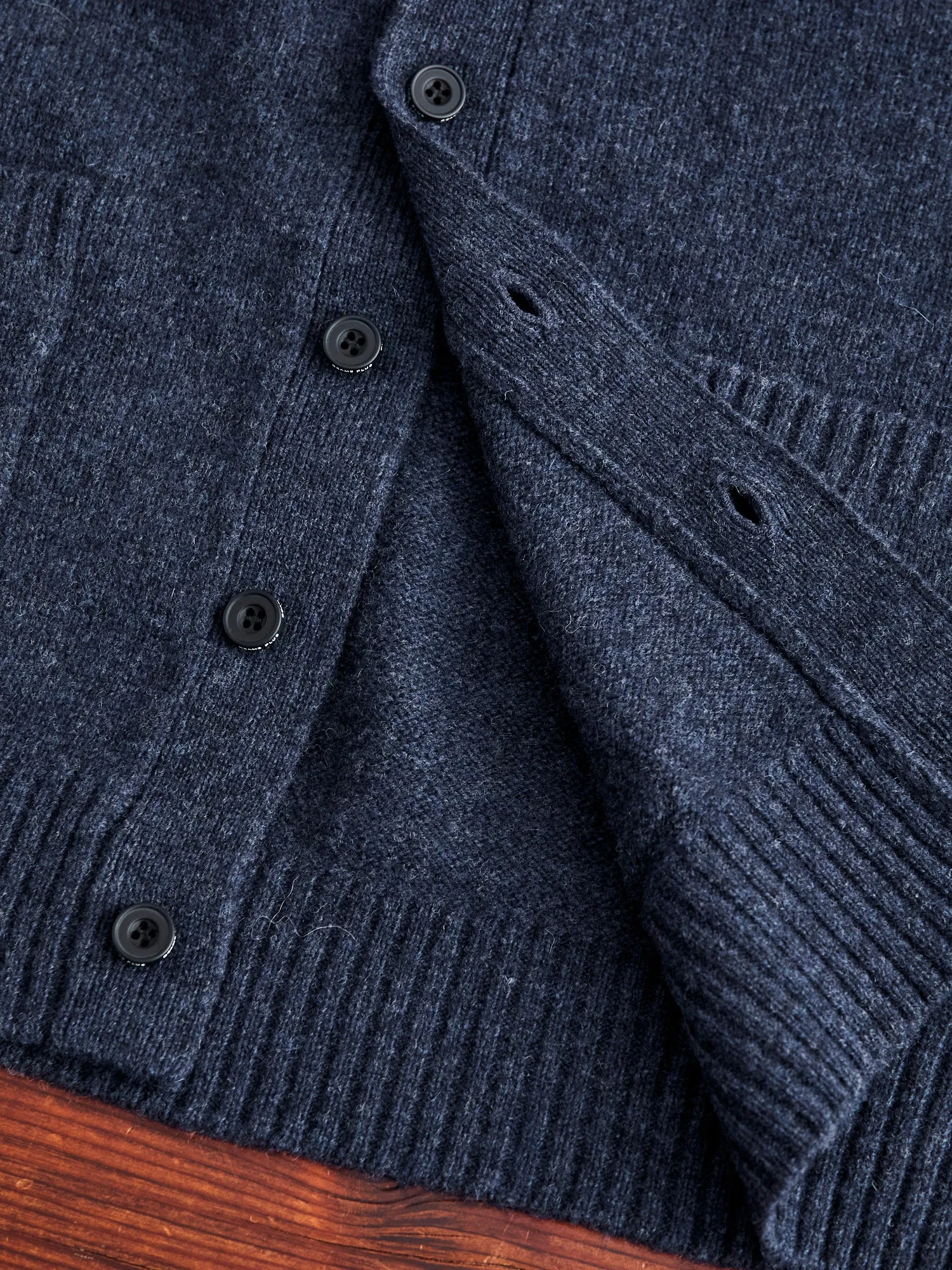 Elbow Patch 7G Cardigan in Navy