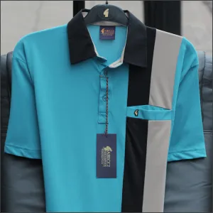 Gabicci X07 Teal Pattern Polo=