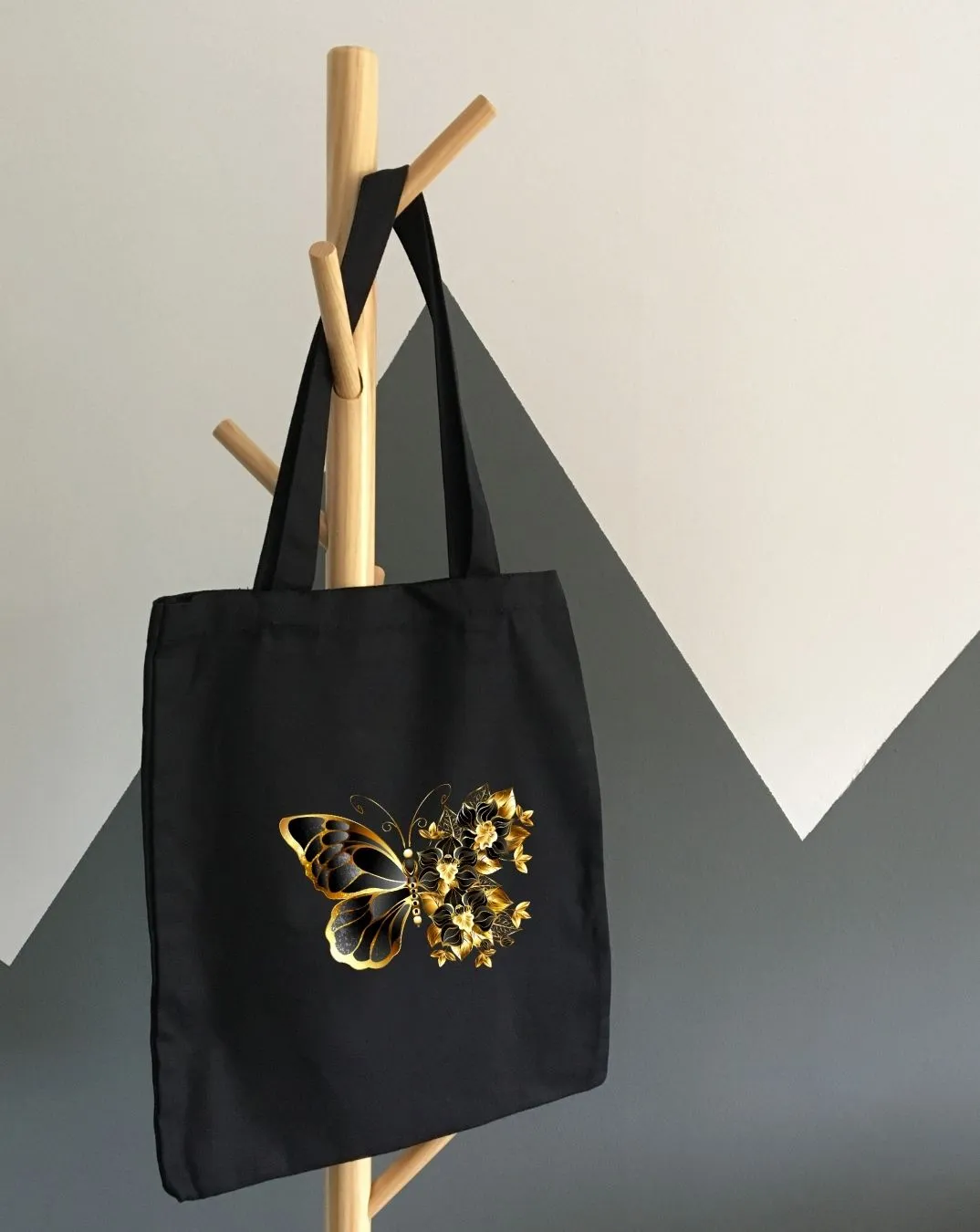 Golden Butterfly Daily Thaila -  Canvas Reusable Bags