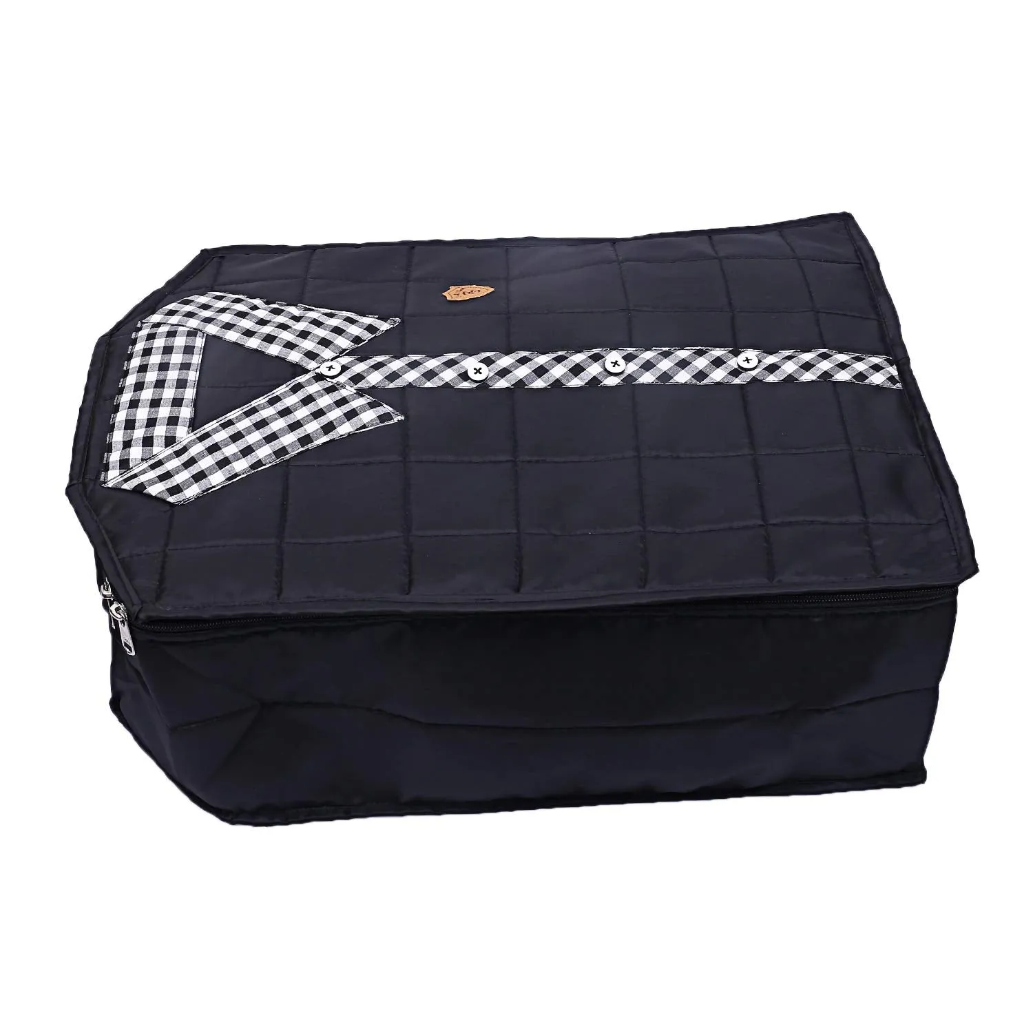 Kuber Industries Parachute Waterproof 4 Pieces Shirt and Trouser Cover Quilted/Wardrobe Organizer (Black) - CTKTC023229