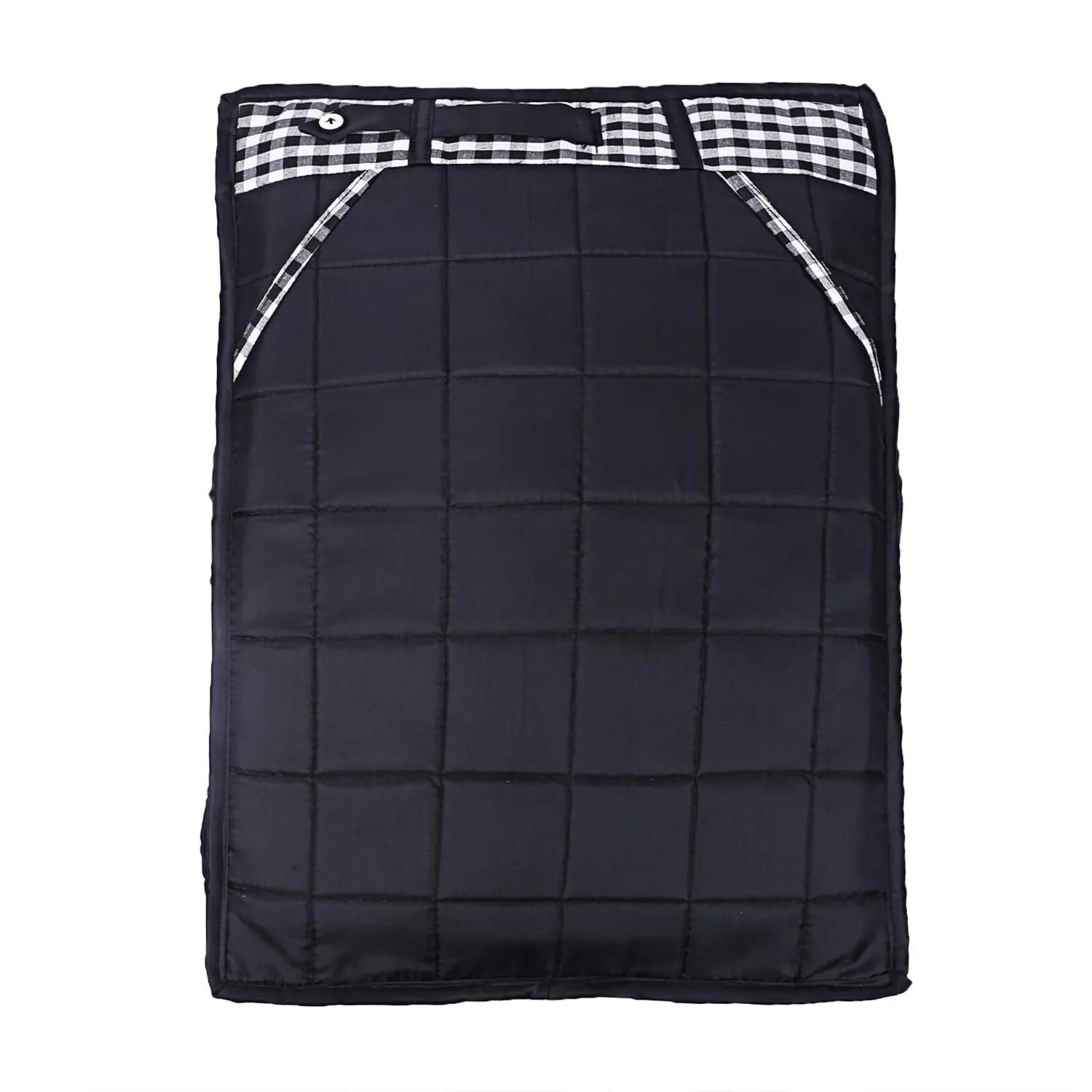 Kuber Industries Parachute Waterproof 4 Pieces Shirt and Trouser Cover Quilted/Wardrobe Organizer (Black) - CTKTC023229