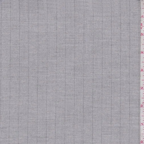 Misty Grey Pinstripe Flannel Fabric