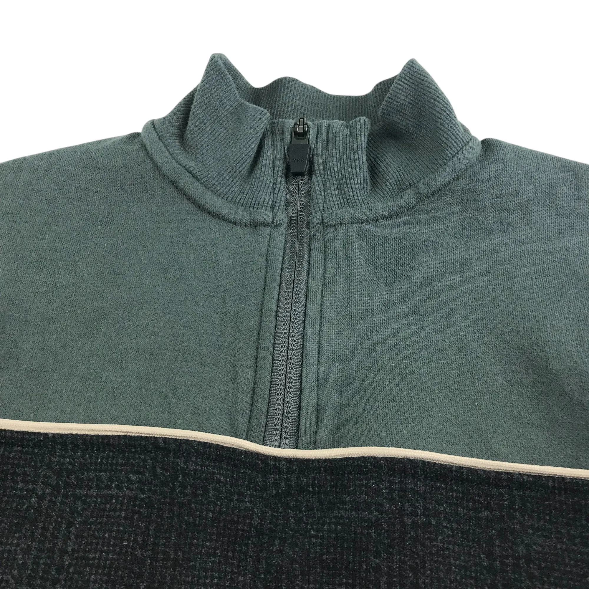 Next sweater 7-8 years brown and dusty green panelled mock neck cotton