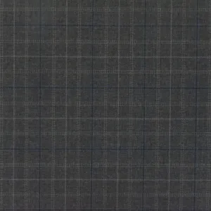 Night Gray-Blue-Multi Check Wool-Poly Woven Suiting Fabric