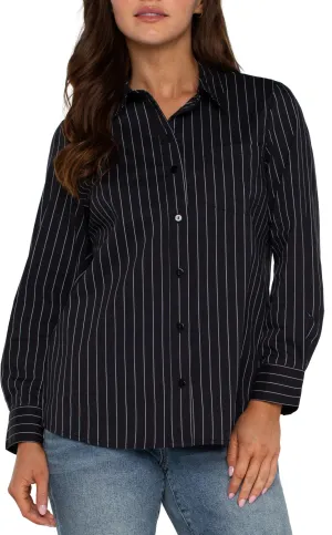 Pinstripe Basic Button Up