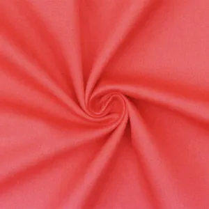 Red Solid Stretch Cotton Spandex Sateen Woven Fabric