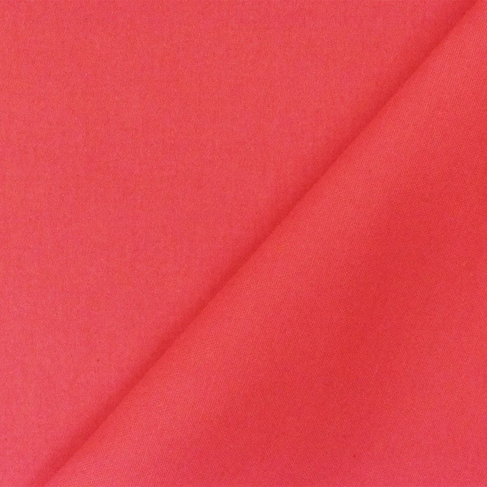 Red Solid Stretch Cotton Spandex Sateen Woven Fabric