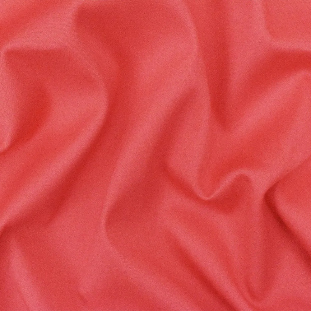 Red Solid Stretch Cotton Spandex Sateen Woven Fabric