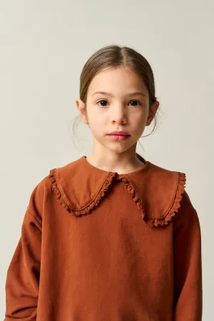 Soft-touch ruffle sweatshirt