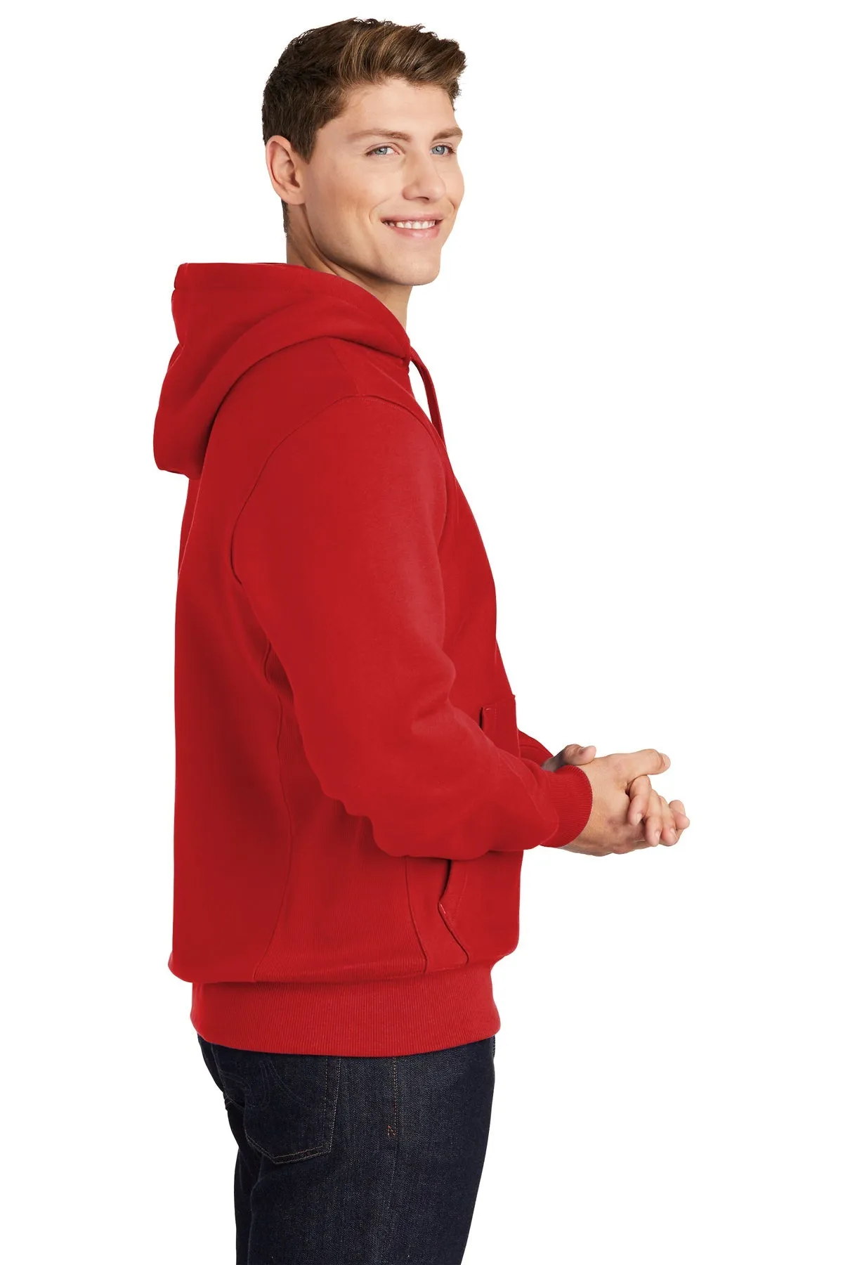 Sport-Tek Super Heavyweight Pullover Custom Hooded Sweatshirts, Red