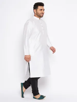 VASTRAMAY White Silk Blend Kurta Set