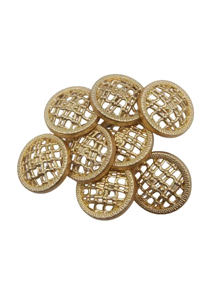 Wavy Wonder Net Metallic Flow Metal Shank Button (Pack of 8 Buttons)