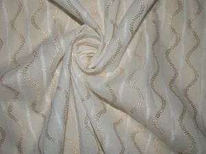 White cotton metallic jacquard fabric 44&quot; by the yard