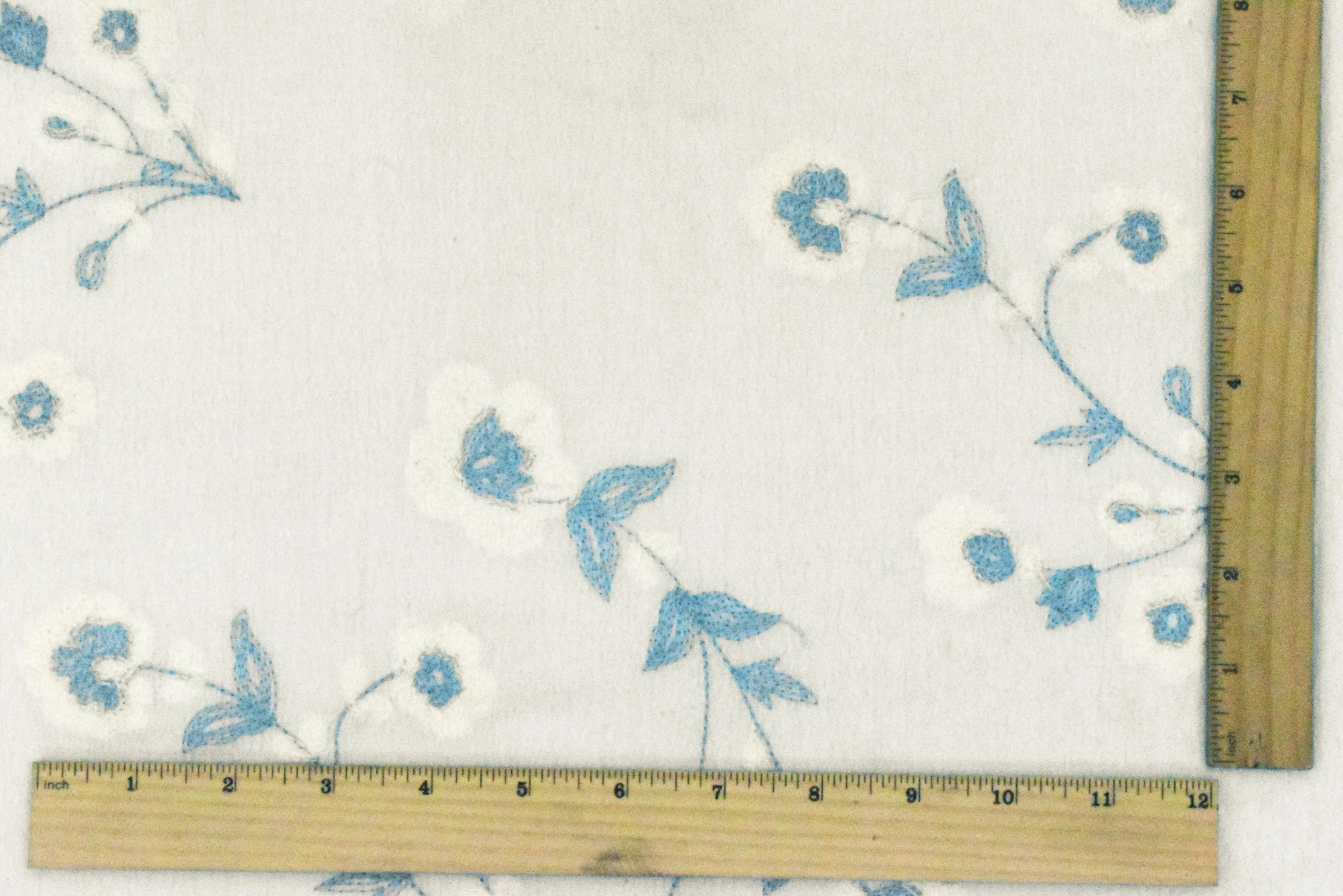 White-Multi Famous Designer Floral Embroidered Cotton Rayon Gauze Fabric