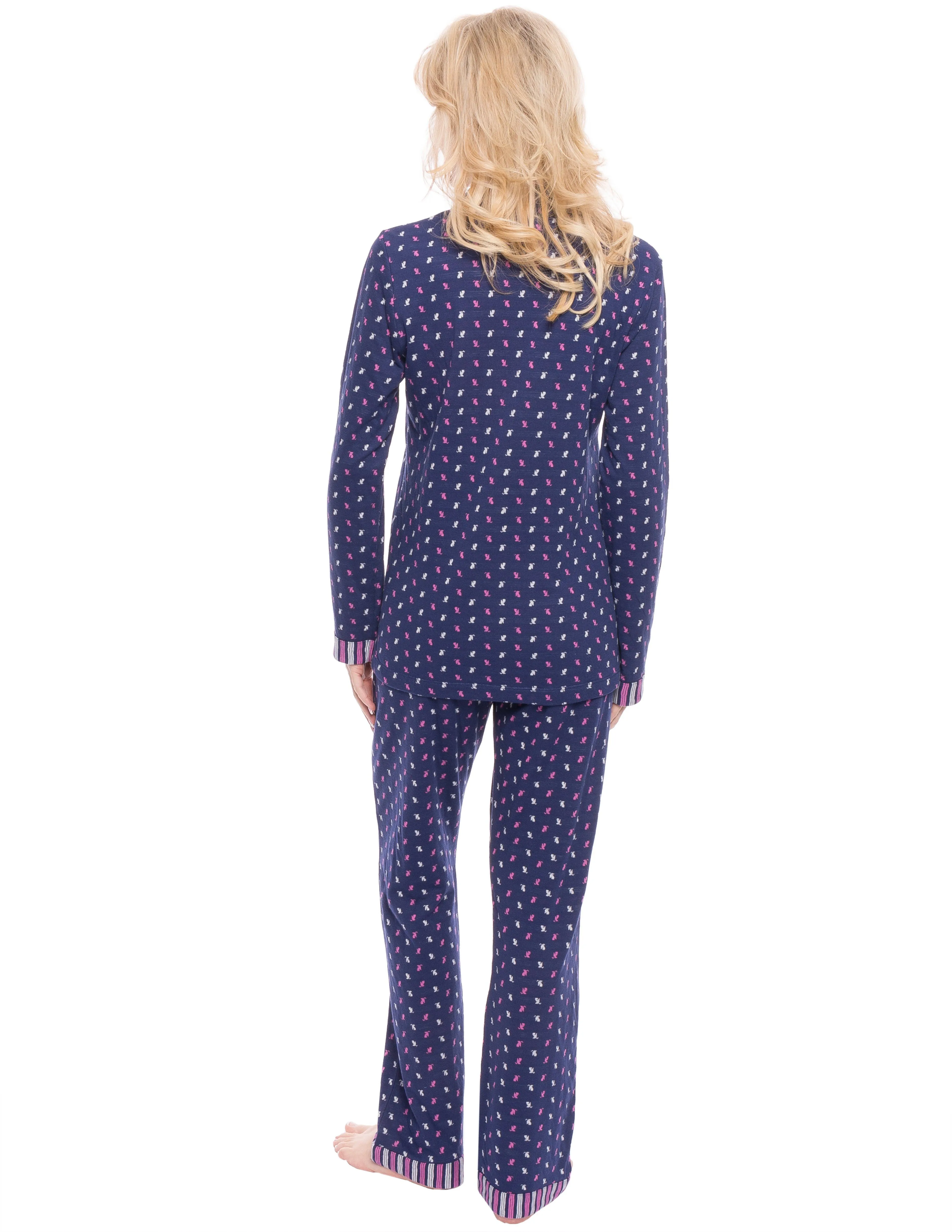 Women's Double Layer Knit Jersey Pajama Sleepwear Set