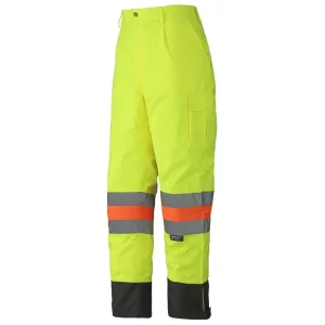 Work Pants - Pioneer Hi-Viz Yellow/Green Traffic Control Waterproof Safety Pants, 6039