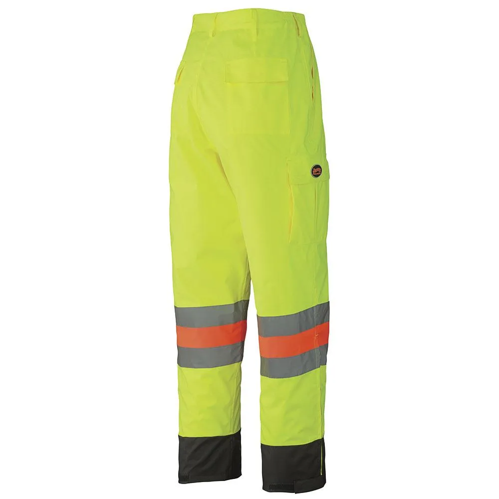 Work Pants - Pioneer Hi-Viz Yellow/Green Traffic Control Waterproof Safety Pants, 6039